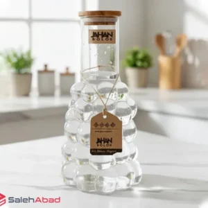 فروش عمده بطری شیشه ای برفی درب چوبی