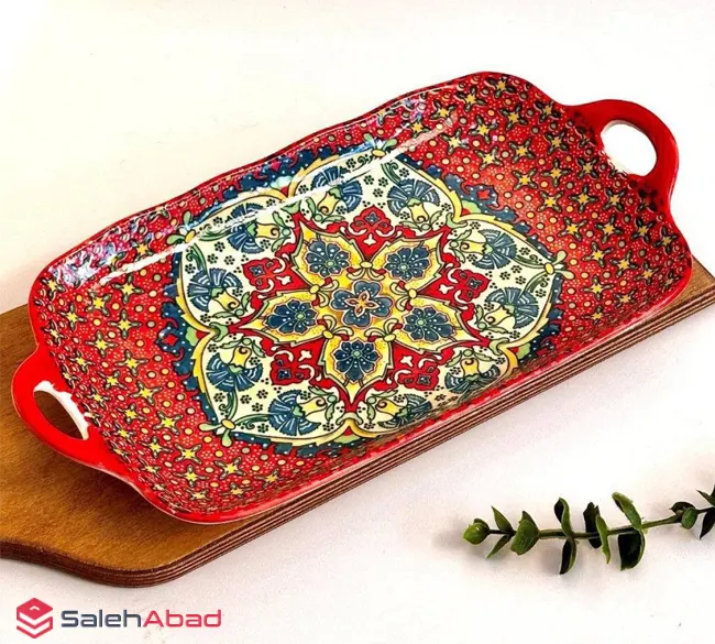 فروش عمده تابه سرو مستطیلی طرح مراکشی