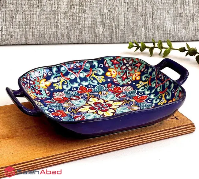 فروش عمده تابه سرو مربع دو دسته طرح مراکشی