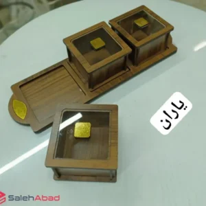 فروش عمده باکس تی بگ چوبی مربع 3 خانه