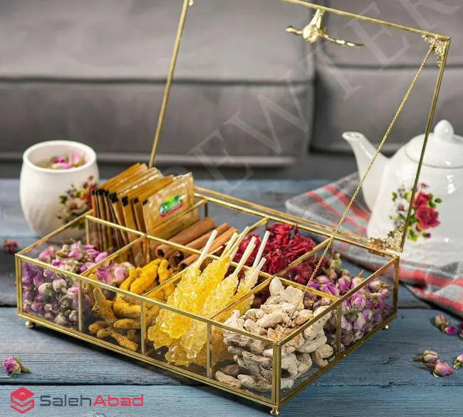 فروش عمده جعبه تی بگ شیشه ای 8 خانه