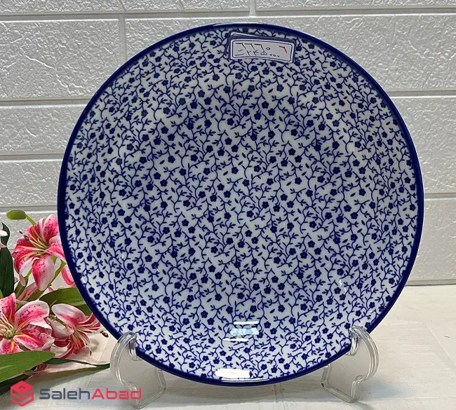 فروش عمده بشقاب خورشت خوری گرد گل آبی