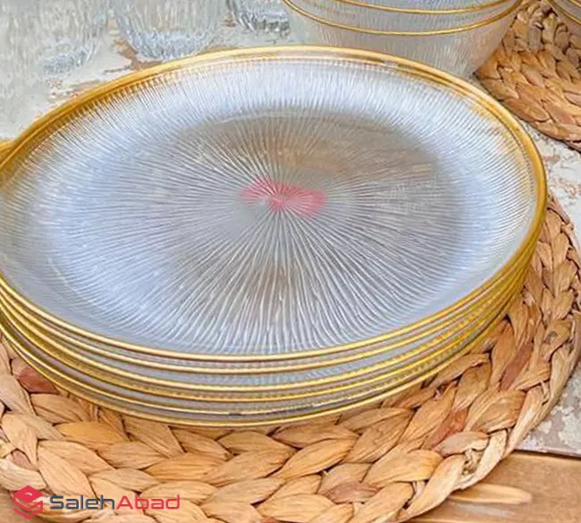 فروش عمده دیس بلور لب طلا نوری تازه سولو