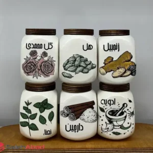 فروش عمده ست بانکه ادویه سرامیکی 6 تکه