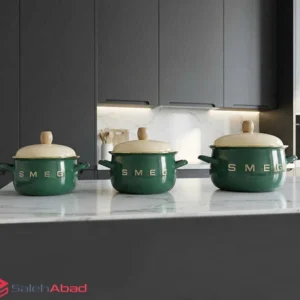 فروش عمده ست قابلمه لعابی 3 عددی SMEG