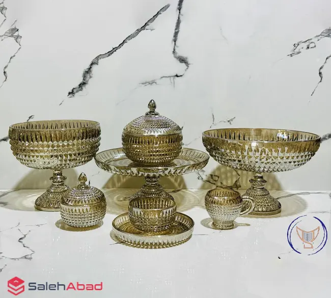 فروش عمده ست پذیرایی لب طلا 25 پارچه ونیز