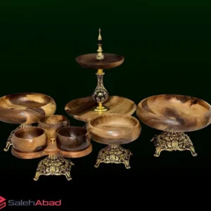فروش عمده ست پذیرایی چوبی گرد 5 تکه