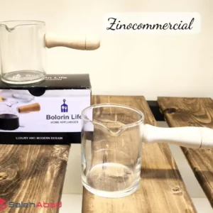 فروش عمده ظرف سس ریز پیرکس دسته چوبی