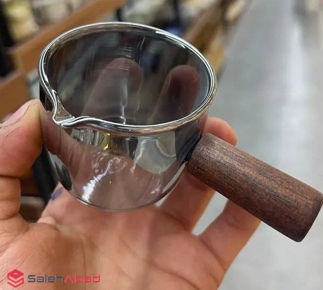 فروش عمده سس ریز پیرکس دودی دسته چوبی