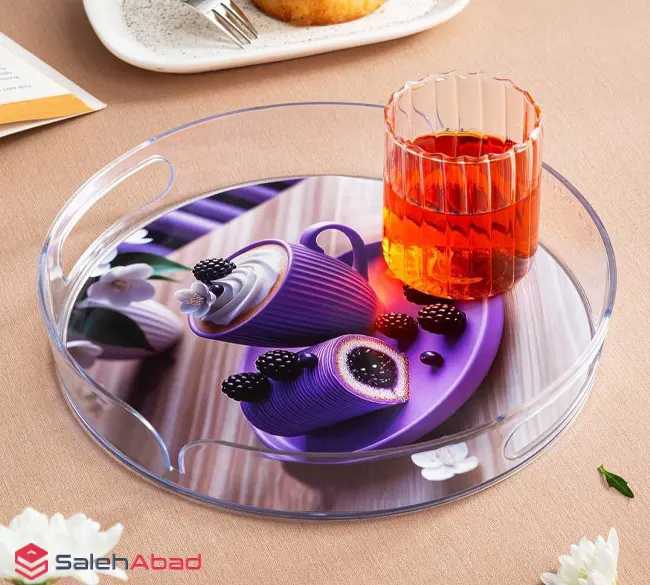 فروش عمده سینی اکریلیک گرد طرح چاپی