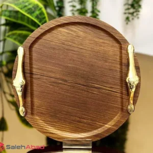 فروش عمده سینی وکیوم گرد دسته طلایی