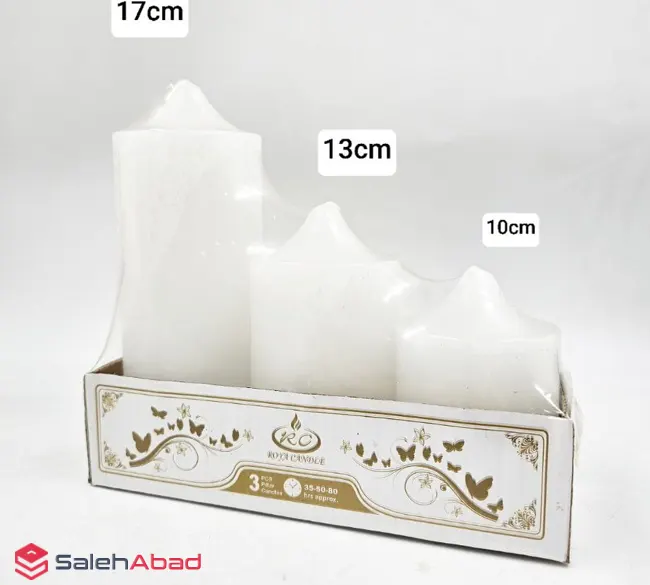فروش عمده شمع استوانه 3 عددی رویا کندل
