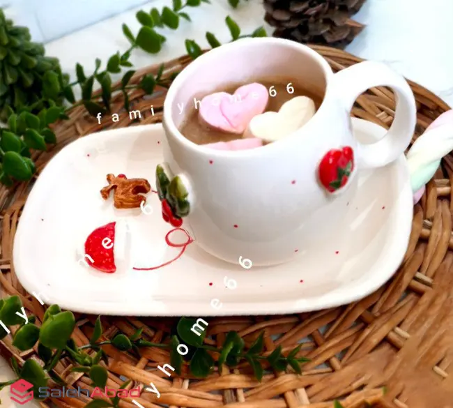 فروش عمده فنجان نعلبکی سفید طرح کریسمس