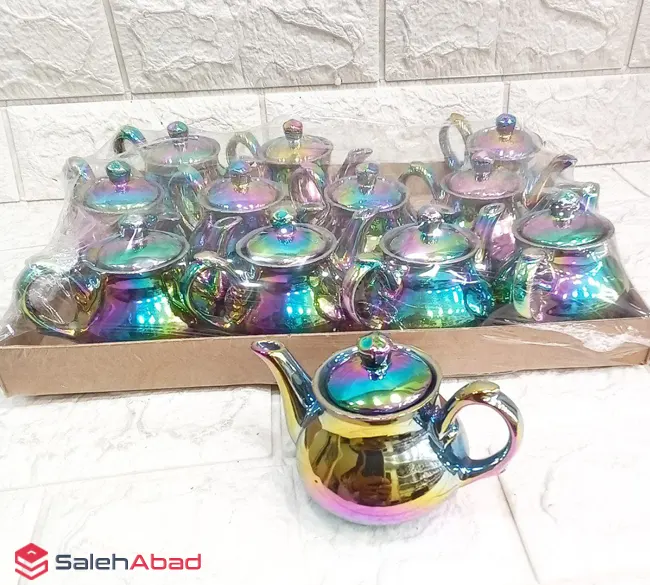 فروش عمده قوری زعفران سرامیکی هفت رنگ