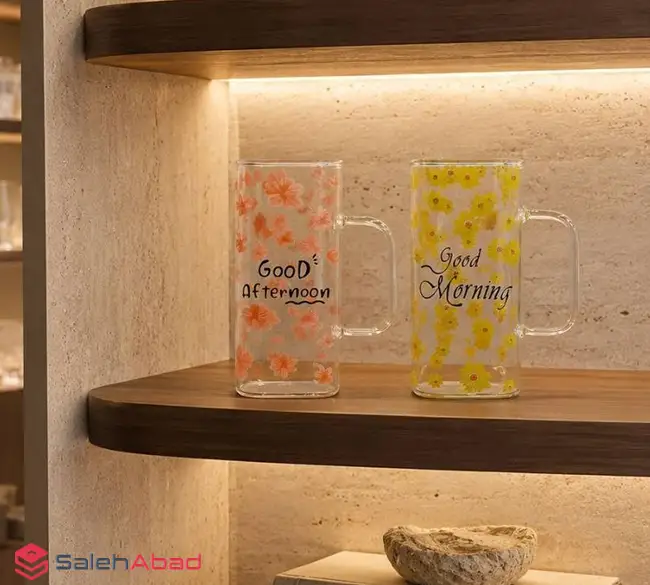 فروش عمده لیوان بلند پیرکس گلدار