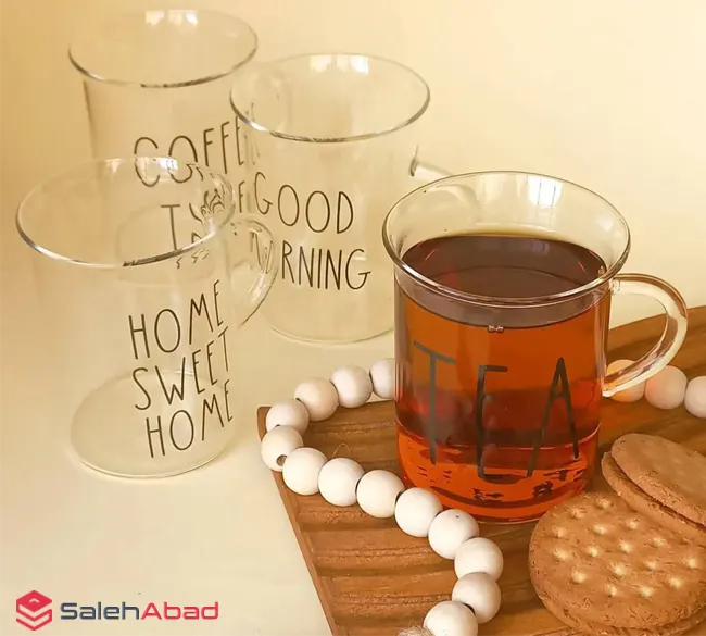 فروش عمده ماگ پیرکس چای خوری طرح تکست