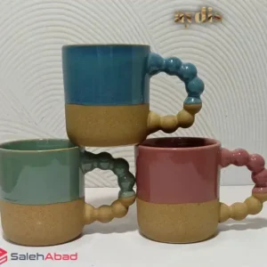 فروش عمده ماگ سرامیکی کف سفالی دسته مرواریدی