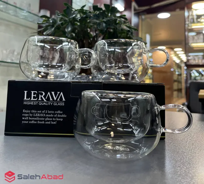 فروش عمده لیوان پیرکس دوجداره LERAVA