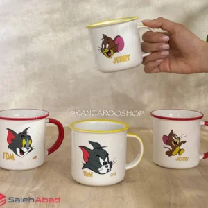 فروش عمده ماگ سرامیکی سفید طرح تام و جری