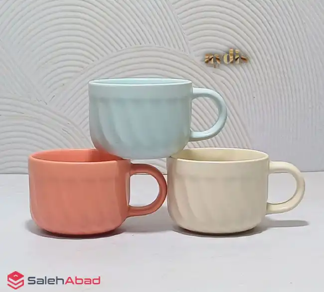 فروش عمده ماگ سرامیکی پاستلی طرح پیچ