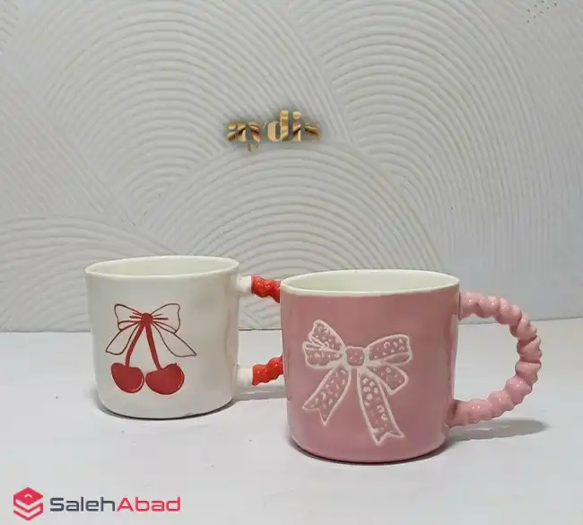 فروش عمده ماگ سرامیک طرح برجسته پاپیون