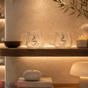 فروش عمده ماگ پیرکس دوجداره COFFEE