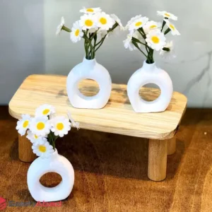 فروش عمده گلدان دوناتی گل بابونه مصنوعی