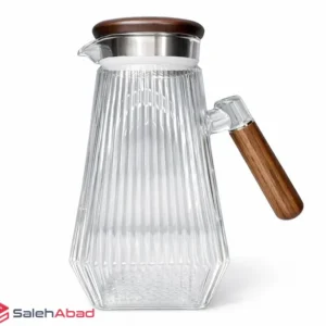 فروش عمده پارچ پیرکس شیاردار درب چوبی