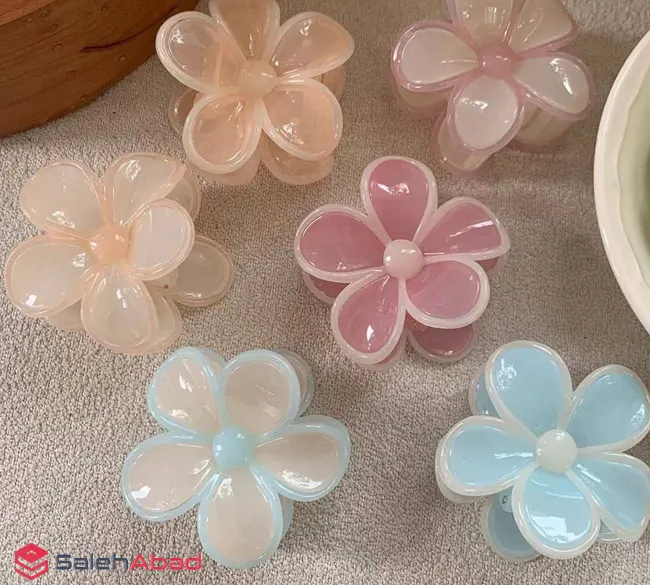 فروش عمده کلیپس مو طرح بابونه 8 سانتی
