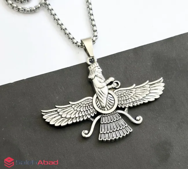 فروش عمده گردنبند استیل طرح فروهر