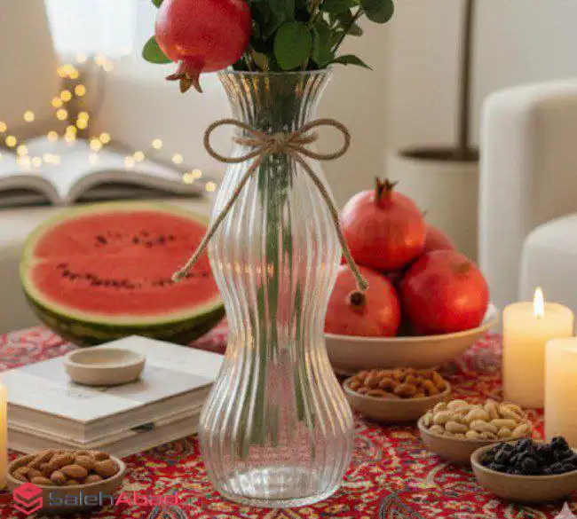 فروش عمده گلدان شیشه ای شیار دار سارینا