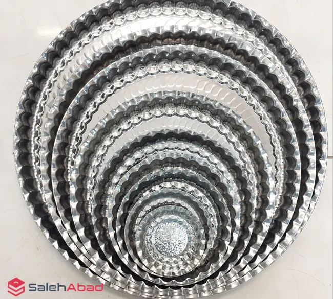 فروش عمده سینی استیل لبه کنگره 9 سایز