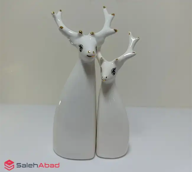 فروش عمده مجسمه سرامیکی جفتی طرح گوزن