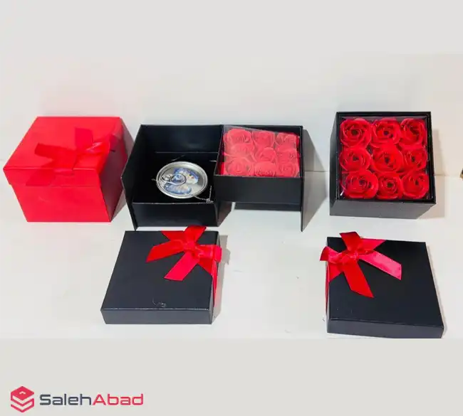 فروش عمده باکس گردنبند مروارید گلدار