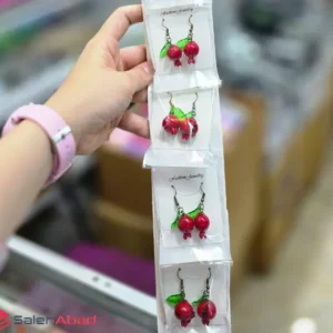 فروش عمده گوشواره آویز طرح انار یلدا