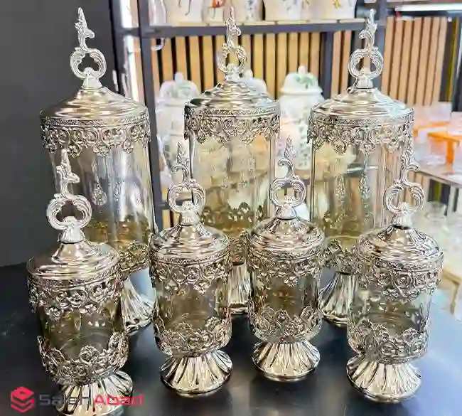 فروش عمده ست کندی پاسماوری 7 پارچه سیلور