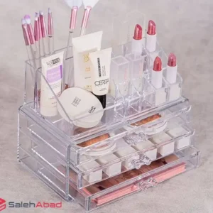 فروش عمده استند آرایشی اکریلیک سه کشو