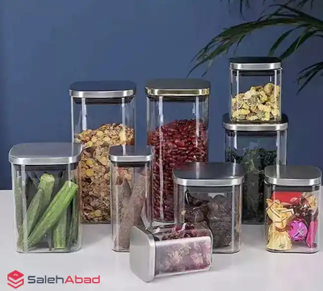 فروش عمده بانکه جای حبوبات درب استیل