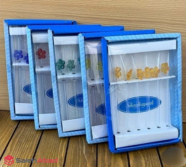 فروش عمده نی شیشه ای طرح گل رنگی