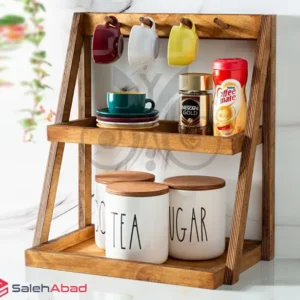 فروش عمده استند پاسماوری چوبی دو طبقه آویزدار