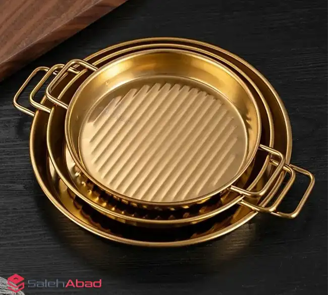 فروش عمده تابه گریل استیل گرد دو دسته
