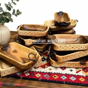 فروش عمده رولت خوری چوب گردو دسته فلزی
