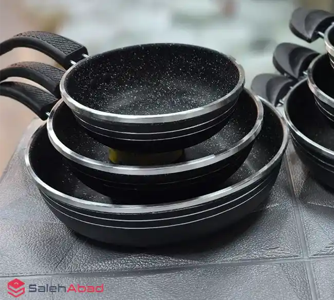 فروش عمده ست ماهیتابه گرانیتی تک دسته 3 تایی