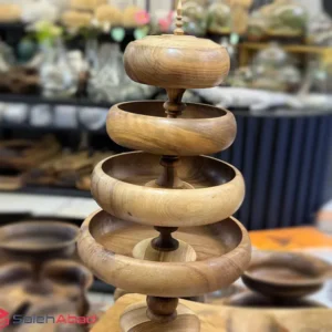 فروش عمده سرویس پذیرایی چوبی گرد 4 تکه