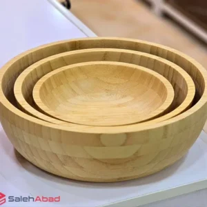 فروش عمده کاسه چوبی بامبو گرد 3 سایز