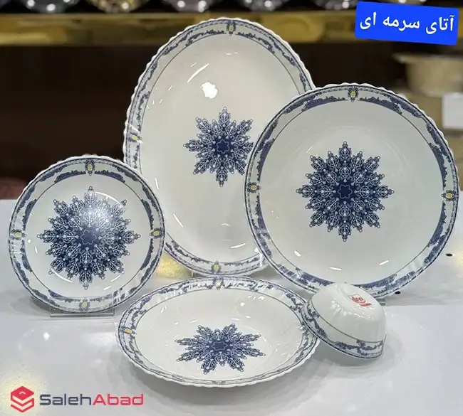 فروش عمده سرویس 25 پارچه دینو آتای سرمه ای