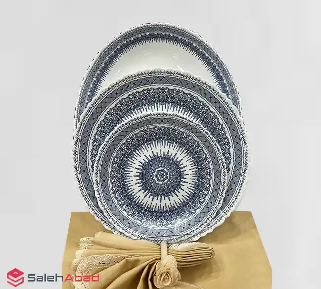 فروش عمده سرویس آرکوپال 25 پارچه رجینا سرمه ای دینو