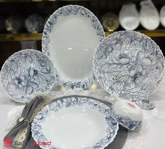 فروش عمده سرویس 25 پارچه دینو گلور سرمه ای