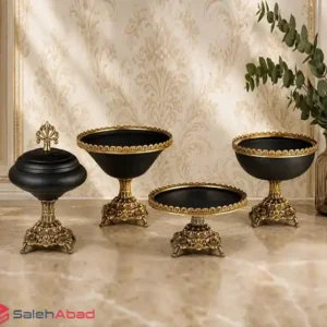 فروش عمده سرویس پذیرایی 4 تکه مشکی آنتیک