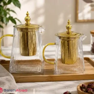 فروش عمده قوری پیرکس صافی طلایی ایگوری